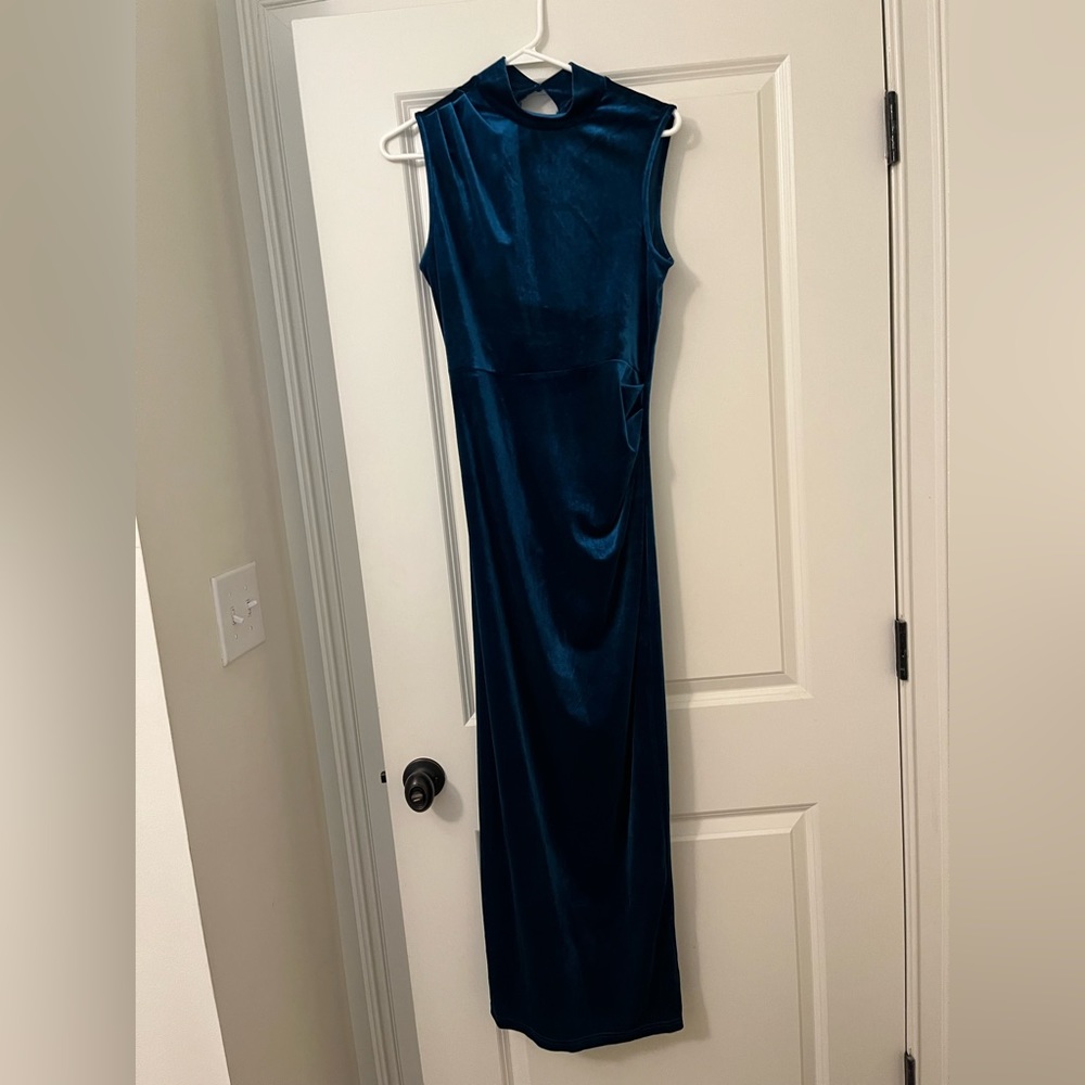 Turquoise midi length dress